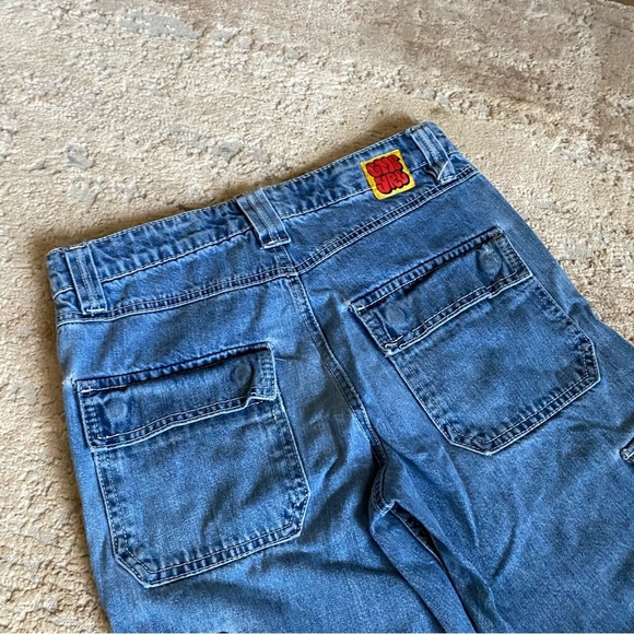 Empyre Vintage Look Cargo Jeans Pants Wide Leg Pockets Medium Wash: 26 - Picture 11 of 13